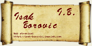 Isak Borović vizit kartica